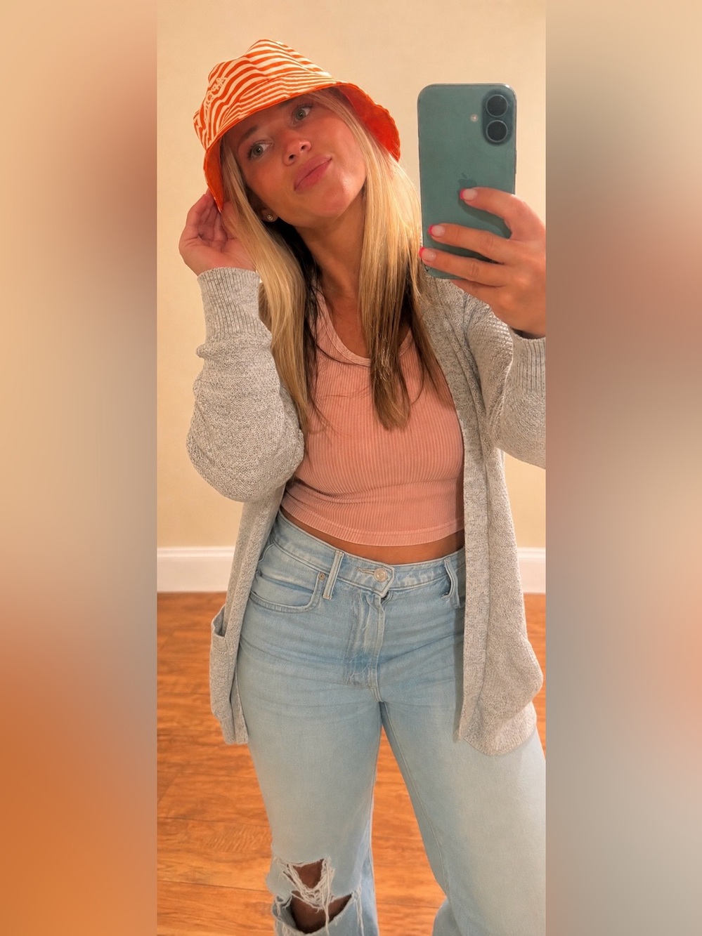 Aperol Orange Reversible Bucket Hat NWT Summer Vacation Festival